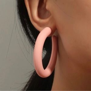 Blush Acrylic Hoop Earrings